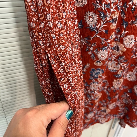 Knox Rose Boho Dress Fall Colors Burgundy Rust Colored - Picture 7 of 10